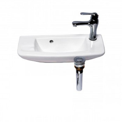 Lavabo de salle de bain mural en porcelaine vitreuse avec robinet et trop-plein 20 po.