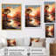Coucher de soleil africain, savane, harmonie I - arbre, art mural africain-886574944-956872231