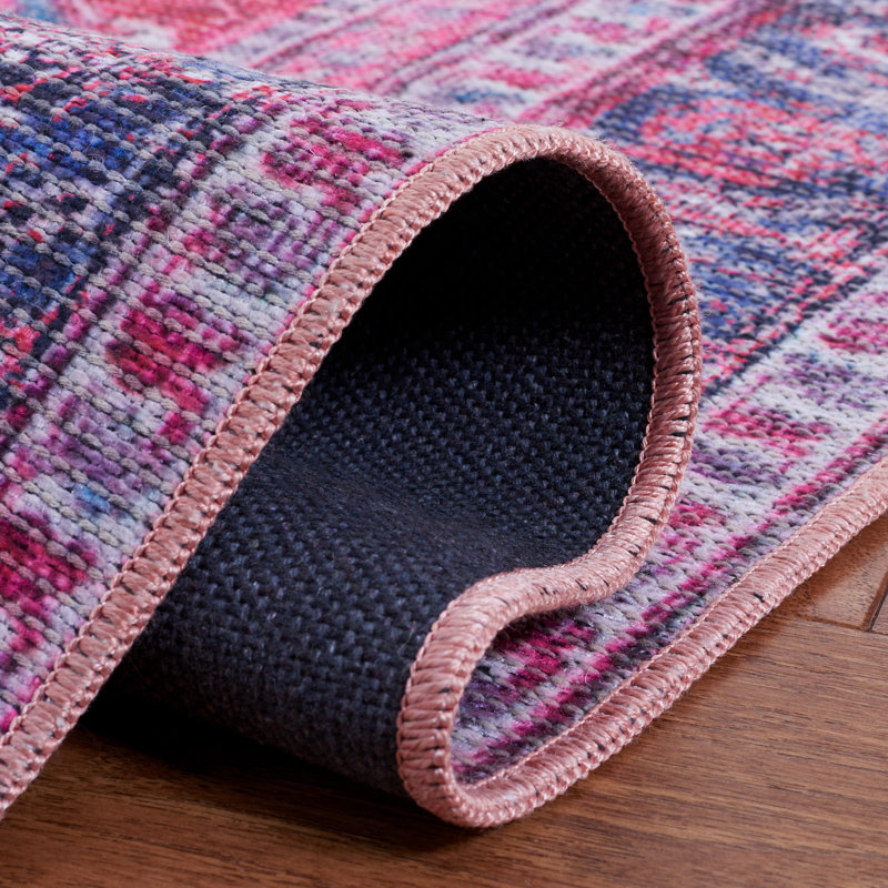 Kingsford Oriental Navy/Pink Area Rug, Rectangle 8' x 10'