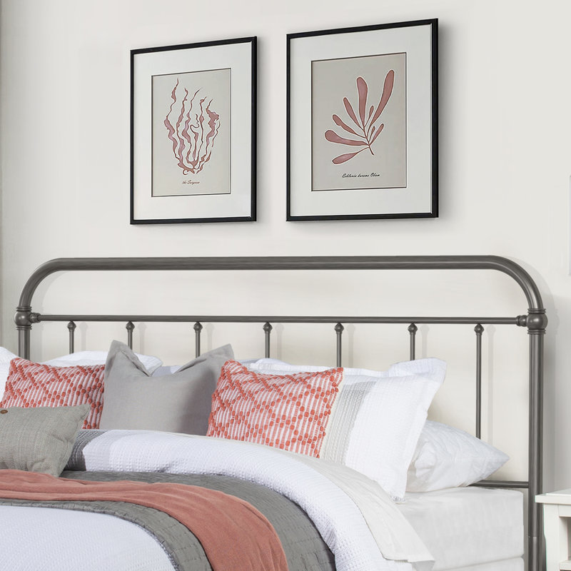 Shumacker Steel Slat Headboard, King, Pewter
