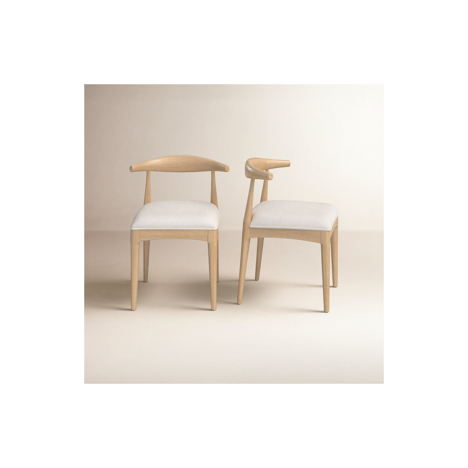 Asheboro Upholstered Wing Back Side Chair, Light Ash, Beige