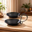 Ensemble de 2 porte-bougies pilier industriel noir mat, fonte avec poignée et pointe de sécurité pour centre de table de mariage