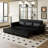 Chesterfield Sofa,93.7" King Pull Out Sofa Bed,3-In-1 Faux Leather Convertible Sleeper Sofa With Nailhead Trim & Rolled Arm,Multi-Functional Sofa Bed For Living Room,Bedroom