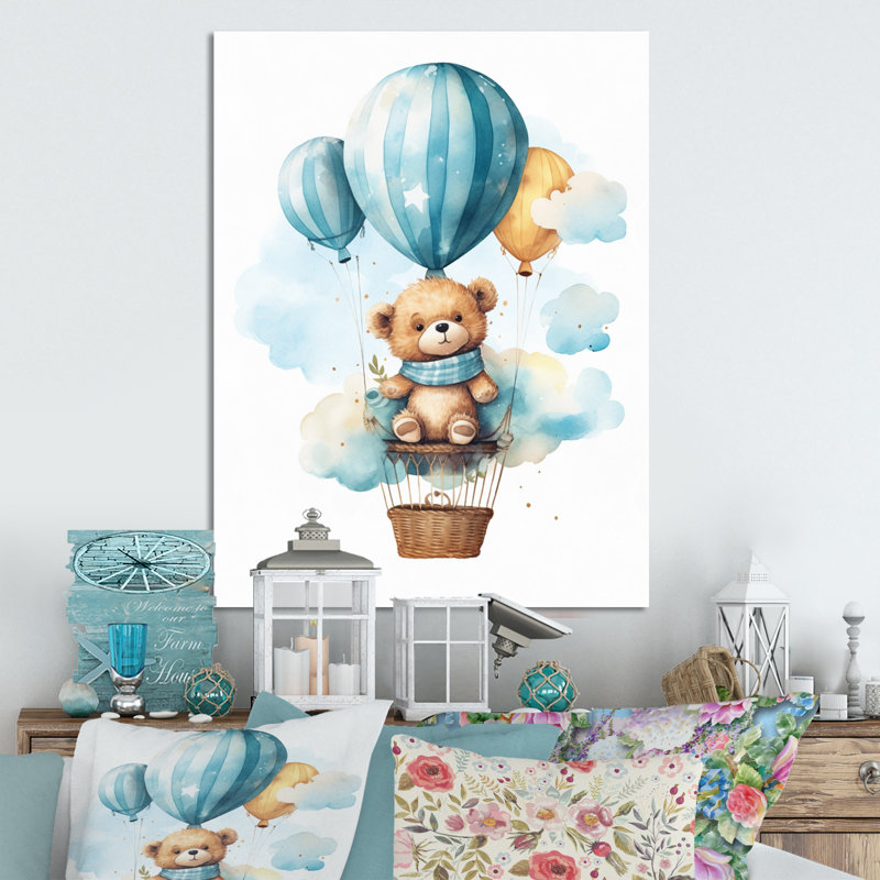 Décoration murale en métal «Nursery Bear Cub Children Dreams II» pour enfants, H 20 po x l 12 po