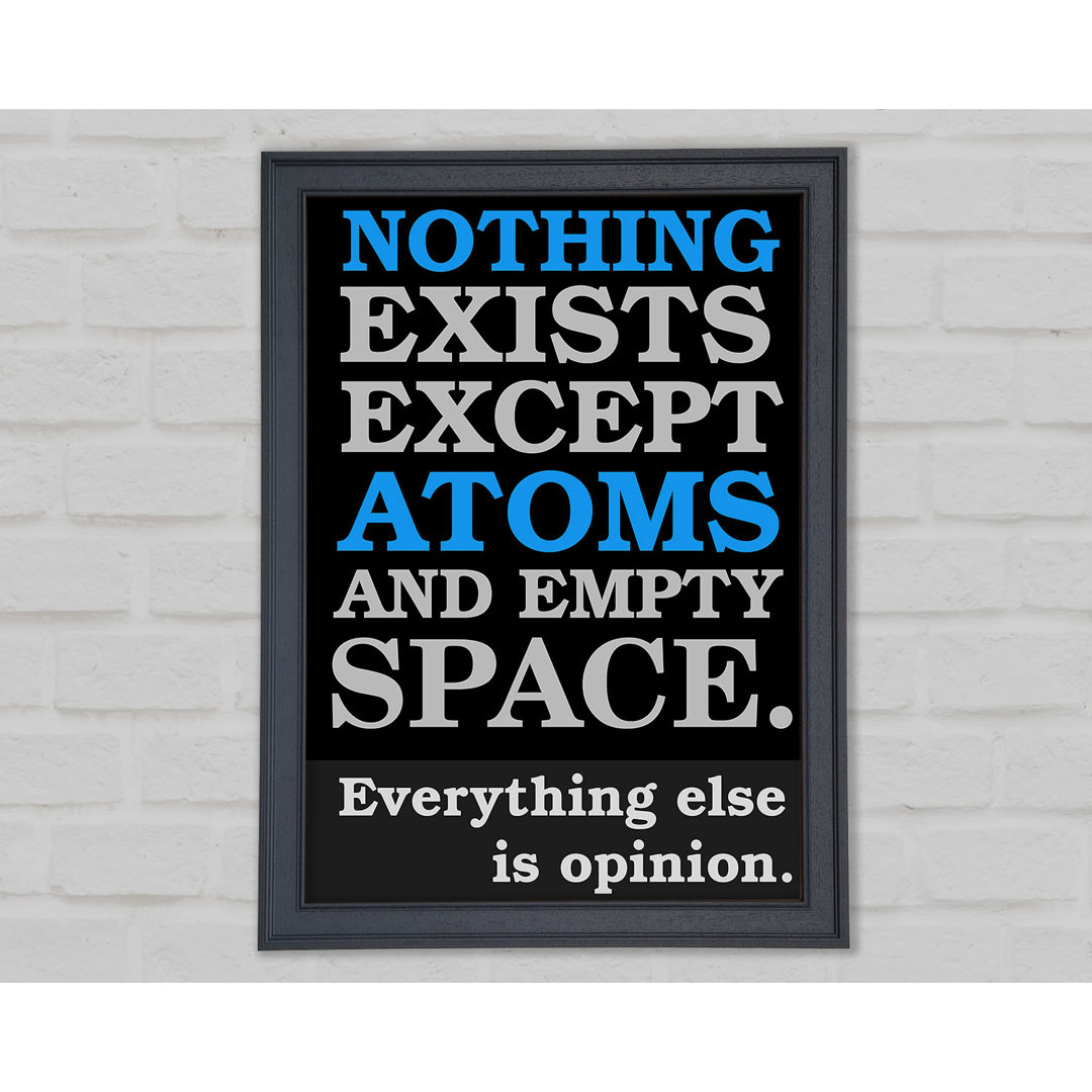 Gerahmtes Leinwandbild Motivational Quote Atomist Quote From Democritus