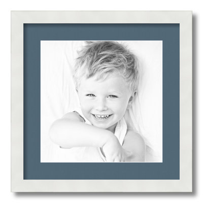 White Wood Matte Picture Frame with Mat