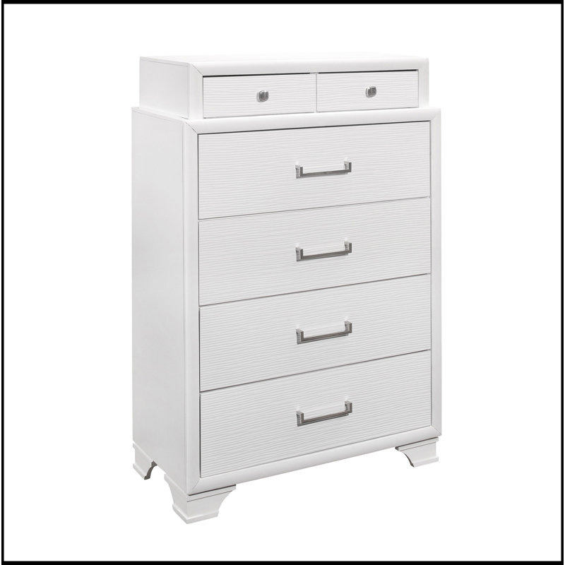 Commode blanche avec 2 petits tiroirs