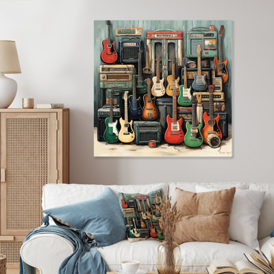 Grey Rural Melodies Jukebox Jamboree - Jukeboxes Metal Wall Art