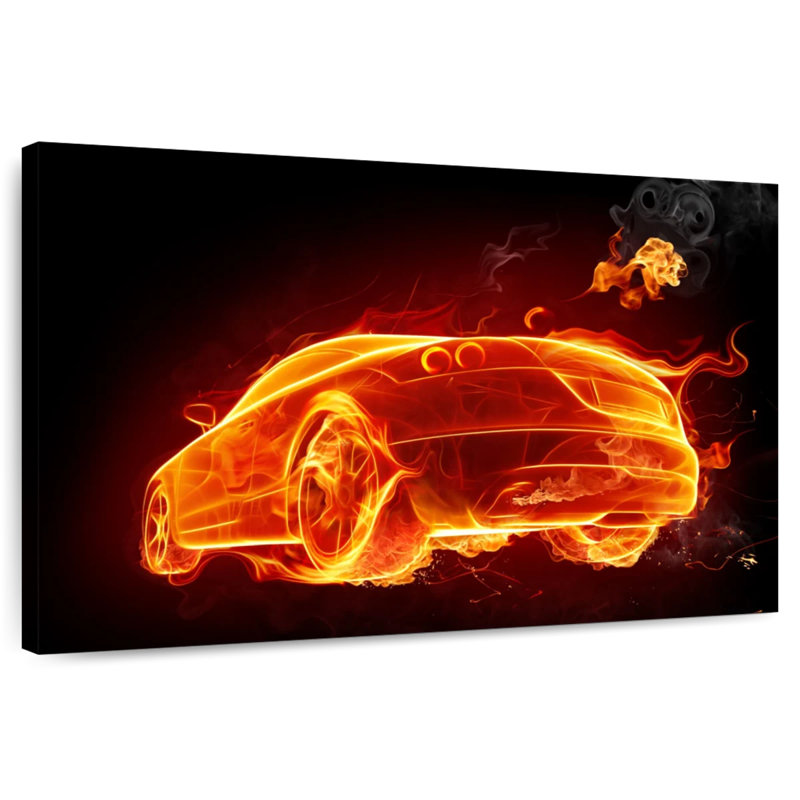 Fire Car, 30" H x 45" W
