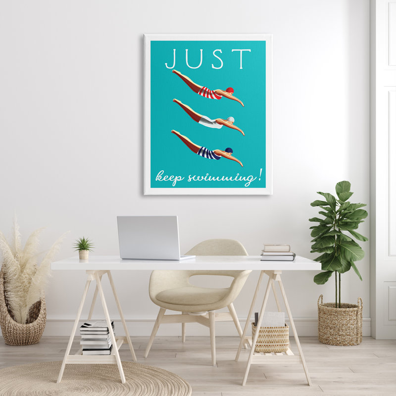 Just Keep Natation - impression, H 48 po x l 36 po x P 1,5 po, Toile tendue