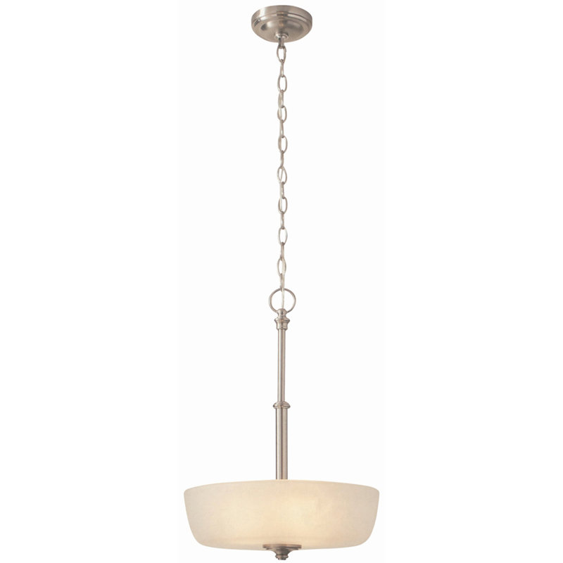 Luminaire suspendu en nickel brossé 3 lumières l 16 po x H 22,5 po
