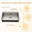 Workstation Farmhouse Right Angle Drop-In Kitchen Sink With Accessories-123594189