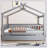 Wooden House Bed With Trundle-347267189