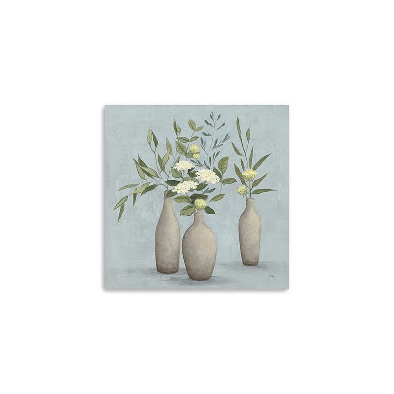 Fleurs bohémiennes dans des vases en céramique, impression sans cadre