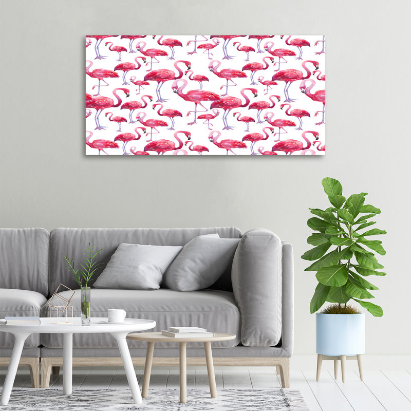 Flamingos - No Frame Print on Canvas