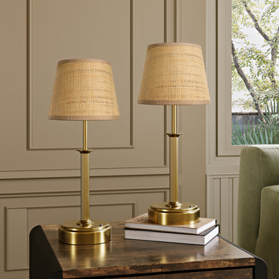 2-Pack 15. 8'' Gold Rechargeable Table Lamp