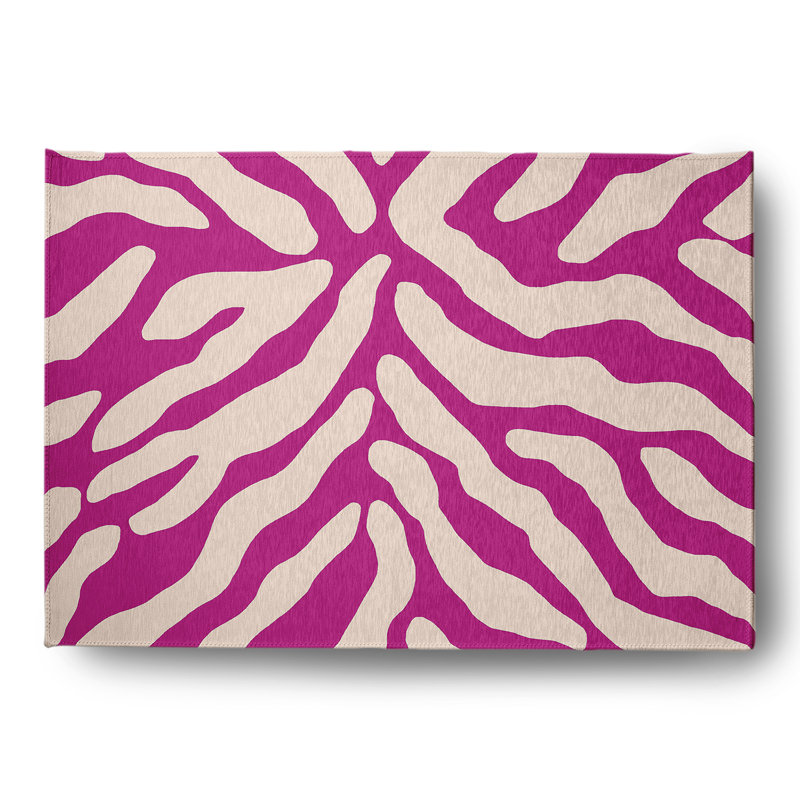 Tapis rose / blanc Bartolome, Rectangle 5 pi x 7 pi