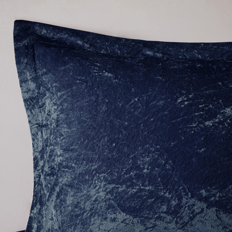Édredon en velours bleu marine, Édredon double 4 pièces supplémentaires, Marine