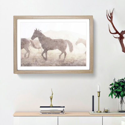 Horses in the Mist - Picture Frame Painting Print