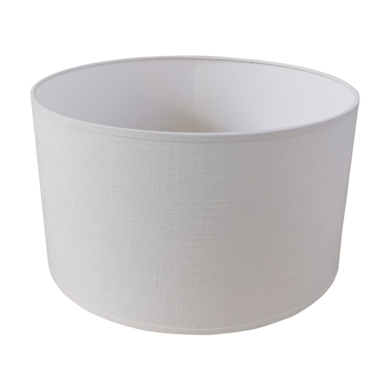 30cm H Linen Drum Lamp Shade ( Uno ), White