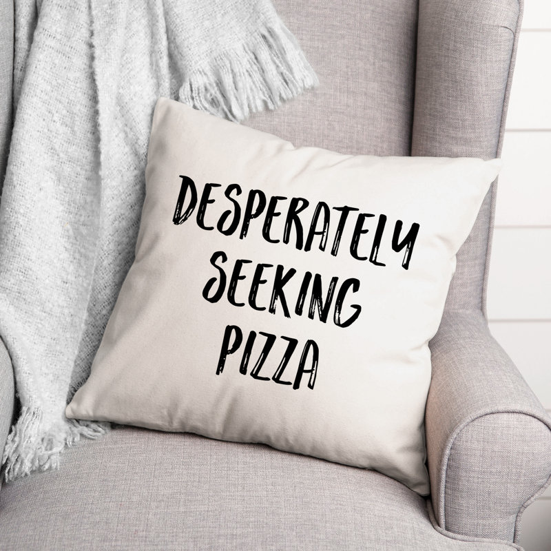 Coussin Deperately Seeking Pizza, 18 po x 18 po