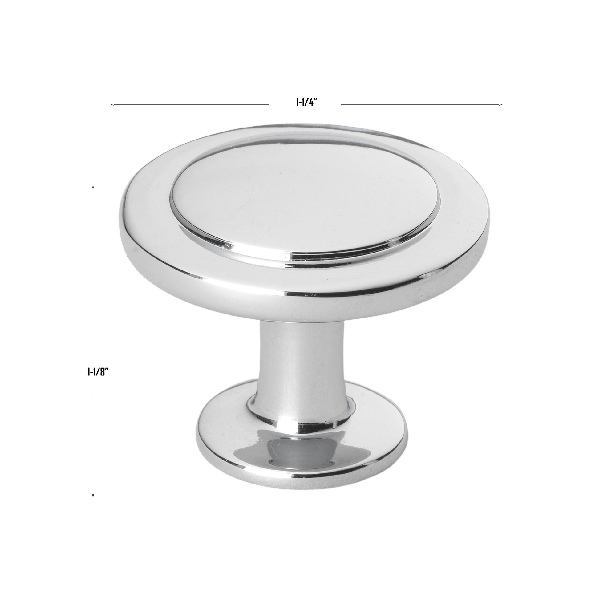 1 1/4" Diameter Mushroom Knob Multipack, Polished Chrome