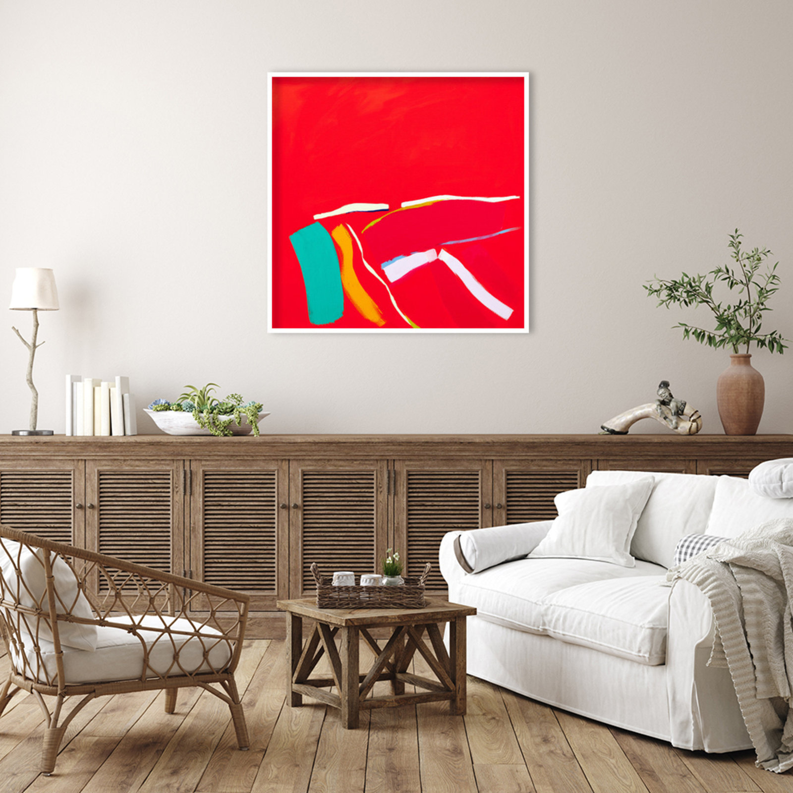 Passion Print by Angie Kenber, 41" H x 42" W, White