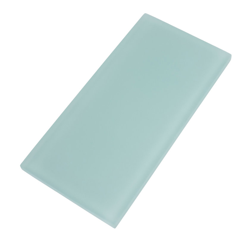 3"X 6" Matte Finished Glass Subway Tile, Light Blue