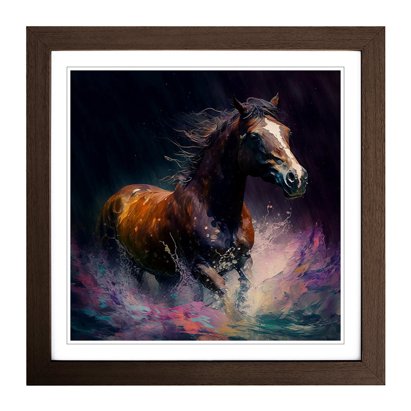 Horse Impressionism - Framed Print, Walnut