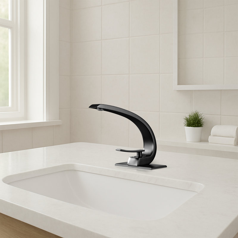 Single-Hole Single-handle Bathroom Faucet, Matte Black