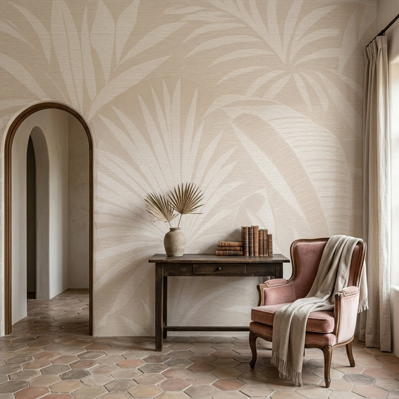 Papier peint à motifs de feuilles tropicales et de palmes, décoration murale amovible à thème botanique, 200"x120"