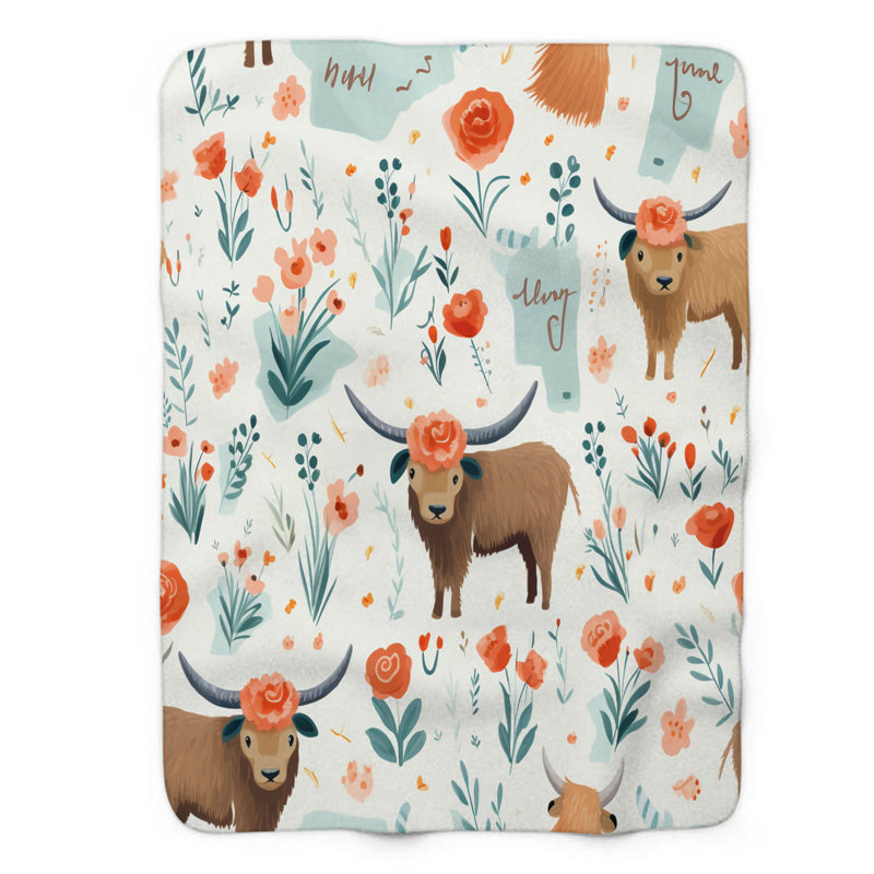 Sweet Cow - couverture en sherpa de qualité supérieure 1 pièce, Grand lit