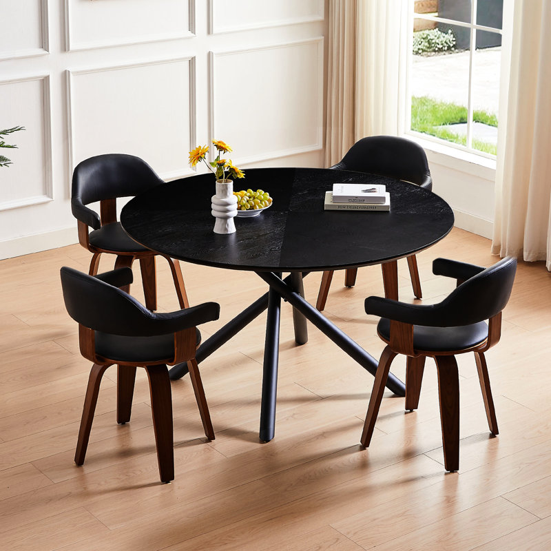 Table basse moderne avec base en métal de 48,22 po de style noir, élégante et pratique avec pieds, couleur noire, stable