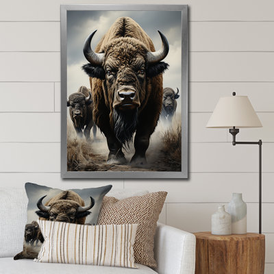 «Bison Guardians Of The», reproduction d'art sur toile