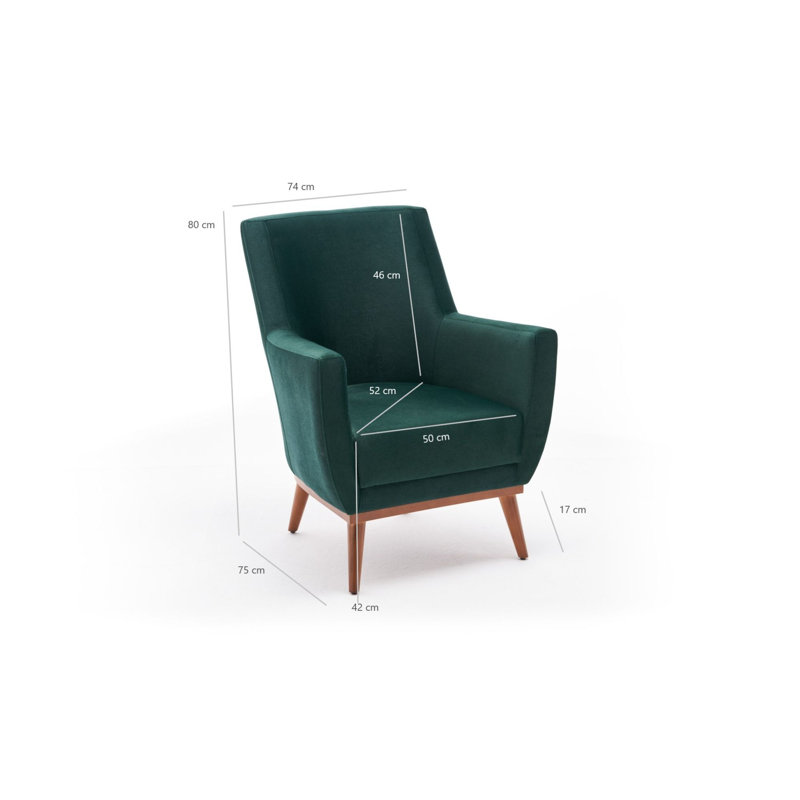 Fauteuil en velours l 29,53 po Truby, Vert