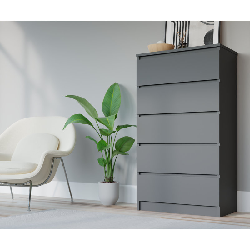 Demi 70cm W 5 - Drawer Chest of Drawers, Anthracite