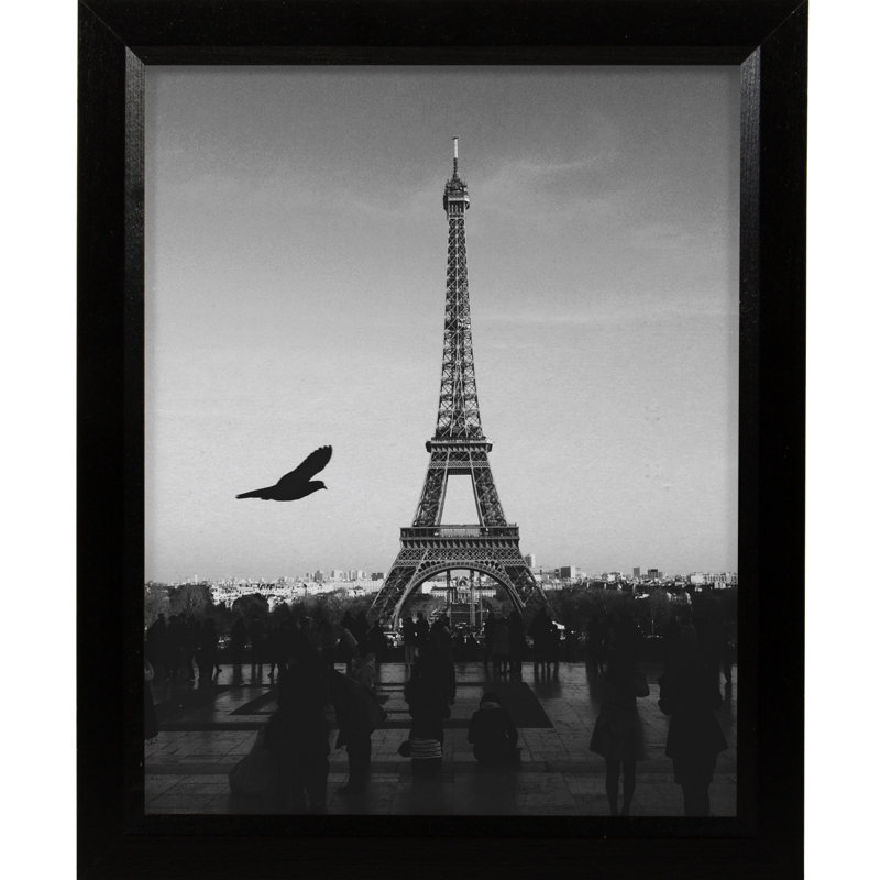 Cadre photo complet en bois de peuplier massif, Noir brillant, L 8 po x H 10 po
