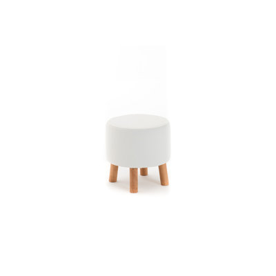 Scandinavian Cream Tuffet, 15.7 x 15.7 x 15.7 inches | Beech Wood & MDF Frame | 50% Polyester / 50% Cotton Fabric | Easy Clean, 32 DNS Foam for Comfort | Stylish Addition for Hotel & Home Decor