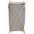 X‑Frame Wood Laundry Hamper with Poly‑Cotton Bag and Folding Rubberwood Frame-259545032
