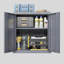 Armoire à outils murale en métal gris H 14,16 po, peu encombrante pour les sous-sols, les cuisines et les entrepôts, tablettes amovibles, porte à ouverture en douceur avec charnière réglable