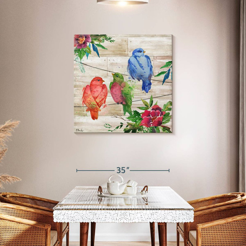 Crowle Abloom Birds I, H 36 po x l 36 po
