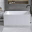 Baignoire 51 po à surface solide matte, baignoire autoportante en pierre de résine à surface solide, baignoire blanche matte à surface solide, baignoire autoportante avec trop-plein et bonde escamotable