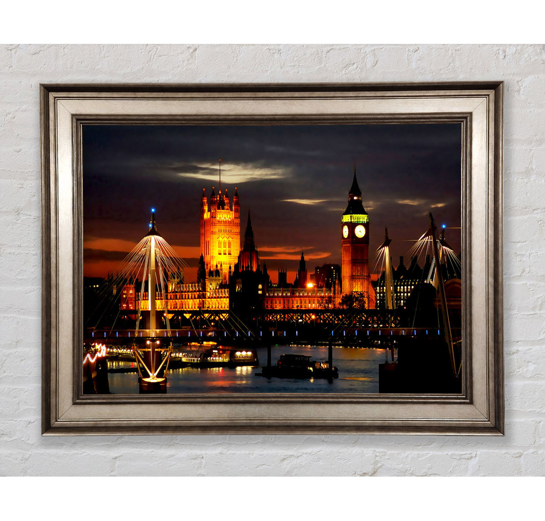 London Houses of Parliament Lights - Einzelne Bilderrahmen Kunstdrucke