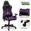 Fauteuil de jeu de course et de course inclinable, réglable et ergonomique en similicuir avec repose-pieds-527997263