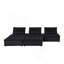 Repose-pieds modulaire en velours noir 5 pièces 160 po-136540211-136540209