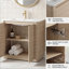 Meuble-lavabo sur pied 36 po avec lavabo en céramique, coins arrondis et conception sans poignée-116159712