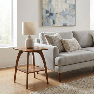 Table de bout carrée en bois avec rangement Atreu