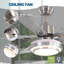 Ventilateur de plafond standard à 5 pales à DEL avec télécommande et ensemble d'éclairage inclus-1641423355