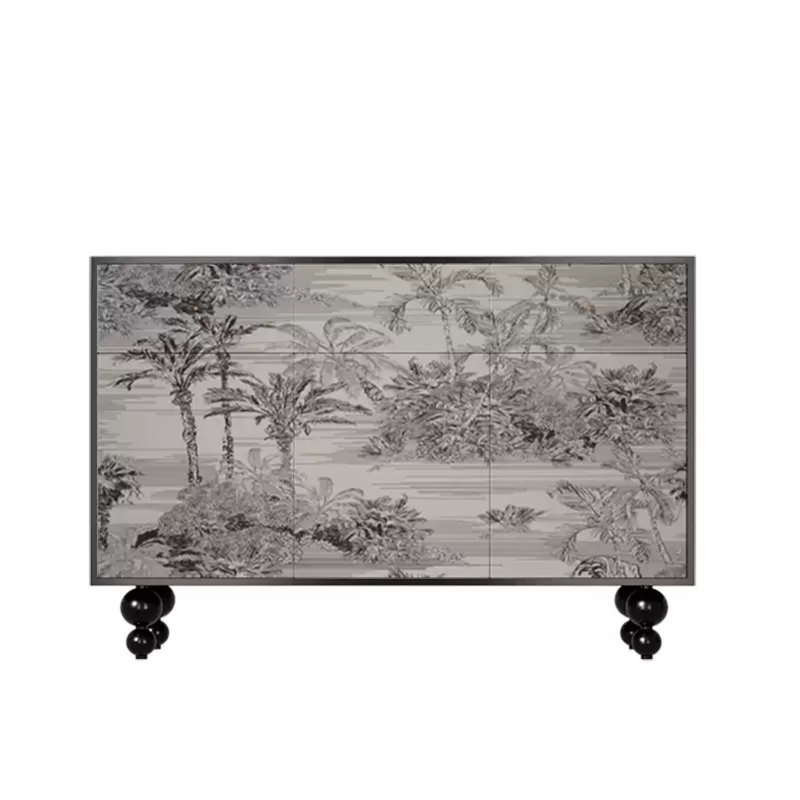 Armoire moderne pour vestibule et buffet, Noir / blanc