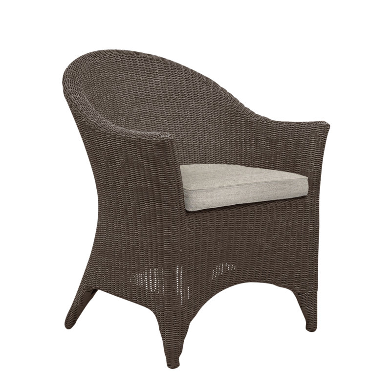 Cape Cod Patio Dining Chair with Cushion (Set of 2), Ocean, Cape Cod Textured Charcoal